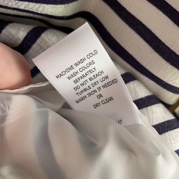 NWT Taylor Navy Striped Fit & Flare Dress Size 14 - Picture 15 of 16